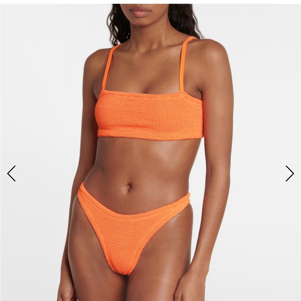 NWT Hunza G gigi bikini SET swim in NEON orange.
